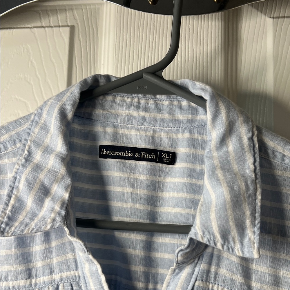 Abercrombie & Fitch Light Blue Striped Shirt - Picture 8 of 8